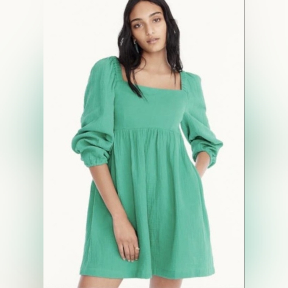 J.Crew puff sleeve gauze dress